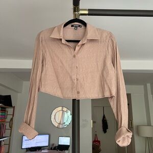 missguided cropped button up